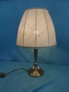 Tischlampe Antik Messing Verziert Schirm Stoff Lampe Leuchte Säule Landhaus 5b1 - Bild 1 von 10