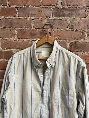 Vintage Band of Outsiders Men's Shirt, Sz XL, Beige Pastel Stripe, USA - Image 1 of 4