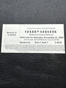 Hollywood Casino, BSL, MS,  Chubby Checker Ballroom Ticket Stub, Nov.21, 2009 - Picture 1 of 8