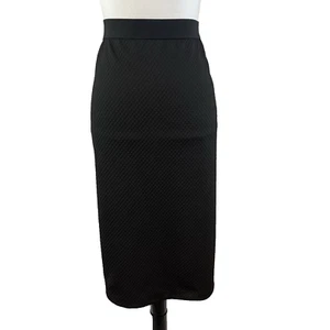 Alfani Skirt Plus sz 3X Black Textured Knit Straight Pencil Knee Stretch Career - Picture 1 of 8
