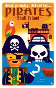 Original LEGO Art Pirates Skull Island 6279 11"x17" Poster Dave Perillo