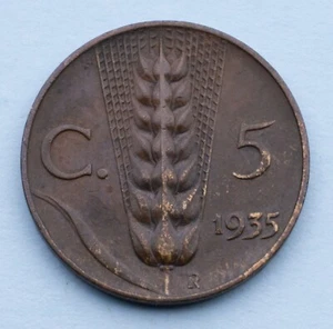 1935 R Italy 5 Centesimi KM# 59 - Vittorio Emanuele III - Picture 1 of 2