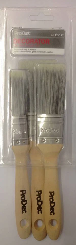Prodec Decorator Synthetic Paint Brush Set 3 piece  - Image 1 of 1