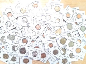 World Coin Lot, (10) Randomly Selected Carded Coins, Various Countries - Picture 1 of 1