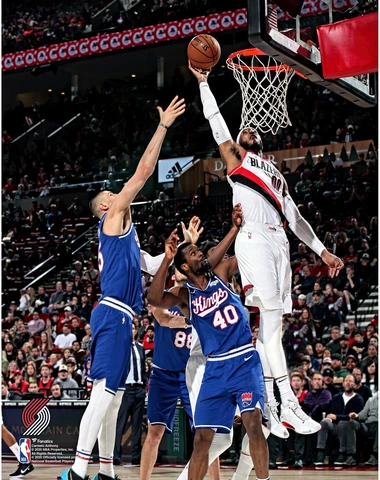 Carmelo Anthony Portland Trail Blazers Unsigned Dunk vs. Sacramento Cover