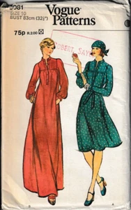 1975 Vintage Vogue Sewing Pattern 9081 Dress inc Maxi & Scarf 10 UNCUT £10.95 10 - Picture 1 of 1