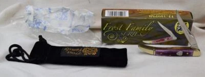 Cuchillo palillo de dientes de acero inoxidable Frost Family Series FF-109PSB 440 con asas moradas nuevo en caja Foto 1 de 4