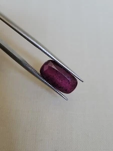 4.31 Ct Natural Purplish Red Ruby Unheated Mozambique Cushion Shape Gemstone - Picture 1 of 9