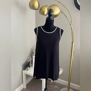 Vince Camuto Women Sleeveless Round Neck Embroidered Hi-Low Tunic Blouse Small - Picture 1 of 10