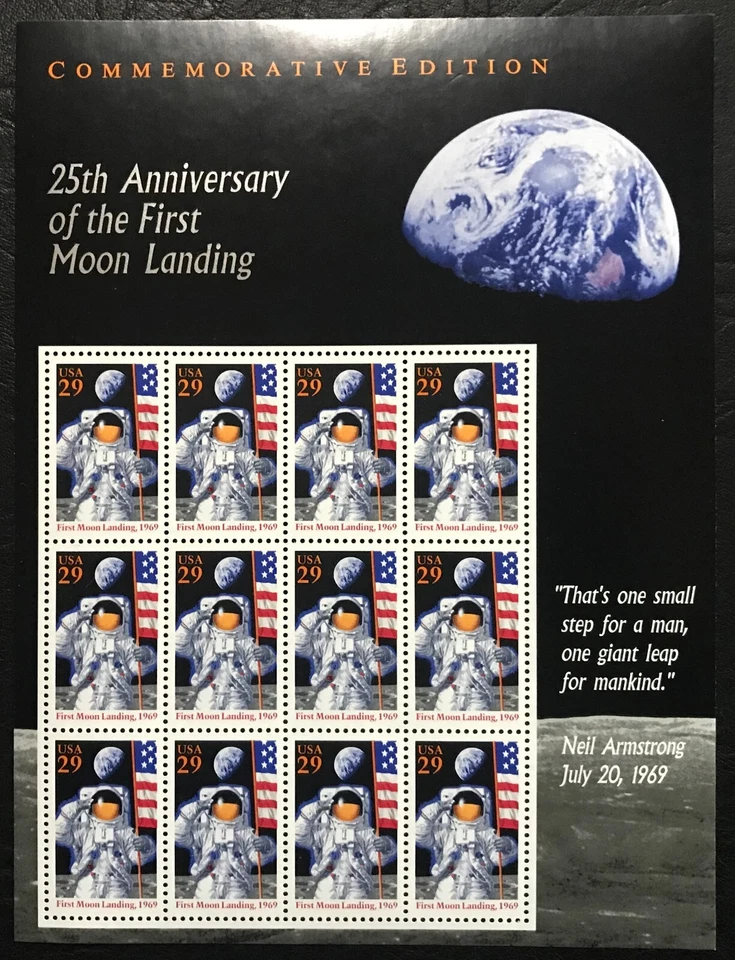 1994 Scott #2841 - 29¢ FIRST MOON LANDING - Full Sheet of 12 Stamps - Mint NH - Image 1 of 1