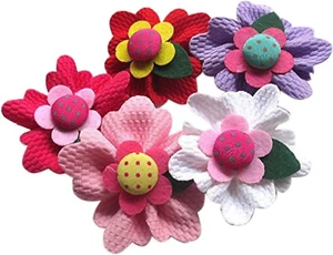 Large 6CM Padded Felt Ribbon Flowers Bow Appliques Decoration 15Pcs - Picture 1 of 4