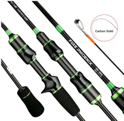 Fishing Rods 1.68M/1.8M Spinning Casting Carbon Rod Fast Action 2 Section Stream - Image 1 of 4