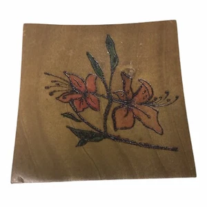 Plato de madera para antojos plato pequeño flores caseras azaleas baratija soporte para joyas - Imagen 1 de 5