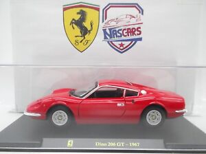 1/24 Ferrari Dino 206 GT 1967 rouge Hachette/Burago "Les Grandes Ferrari"