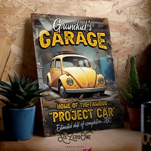 Personalised Project vehicle garage metal sign shed workshop any name car bike - Picture 1 of 23
