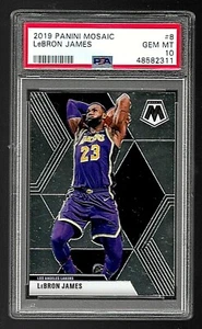 2019 PANINI MOSAIC BASKETBALL CARD #8 LEBRON JAMES PSA 10 NBA LOS ANGELES LAKERS - Picture 1 of 5