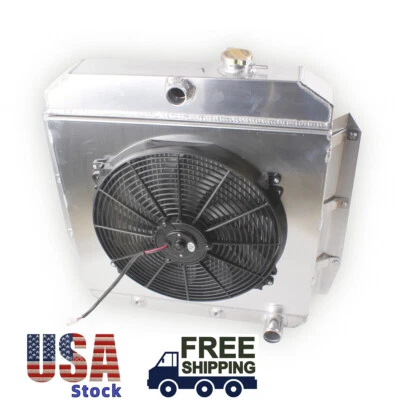 3Row Radiator+Fan For 1955-1959 56 1957 1958 Chevrolet 3100/3200/3400/3500/3700 - Изображение 1 из 4