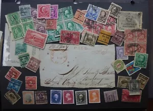 USA "DESK CLEAN-UP MIXED COND. STAMPS W/OLD REPRO AT BOTTOM (A2) CAN.SHIP $1.99 - Picture 1 of 1