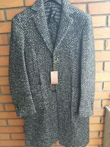 Etro Linen Mohair Alpaca Linen Wool Calf Fur Men's Coat Overcoat Jacket Italy - Picture 1 of 8