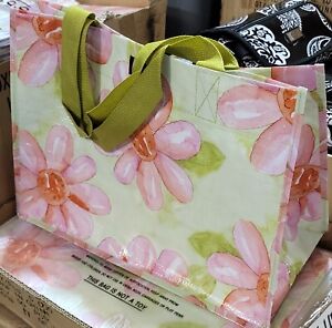 Gigi Hill Los Angeles Grocery Tote Bag With Big Pink Flowerd  New With Tags