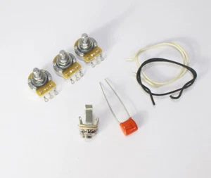 Jazz Bass Wiring Kit CTS 450 Pots, .047 uF Orange Cap Switchcraft Cloth Wire - Picture 1 of 6