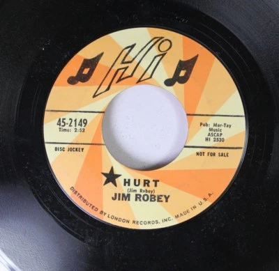 Pop Promo 45 Jim Robey - Hurt / I Can Feel Every Step That You Take On London Re - Image 1 of 2