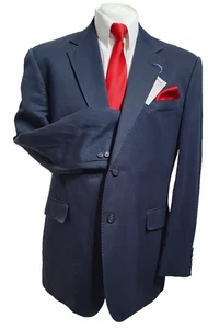 M&S Collezione Cotton linen silk mix Mens Blazer Jacket 44"R Navy - Picture 1 of 9