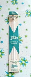 Vintage Unique Invisible Zipper MCM Starburst Turquoise Graphics! Sewing NOS - Picture 1 of 6