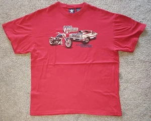 Vintage Herren Größe XLarge USA American Power rotes T-Shirt 100 % Baumwolle Kurzarm - Bild 1 von 16