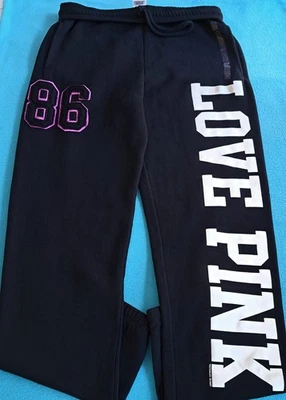 NWT Victoria's Secret "LOVE PINK 86" Campus Sweat Pants Small 2011 RARE FIND Y2K - Image 1 of 4