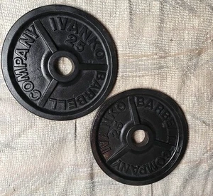 Unbranded Ivanko Barbell DEEP DISH 25 lb Weights Olympic Size Weight Plates 25lb - Picture 1 of 4