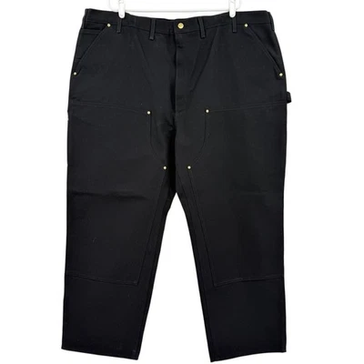 Pantalones de trabajo Carhartt B01 holgados firmes pato doble frente negros utilitarios 48x30 nuevos con etiquetas Foto 1 de 4