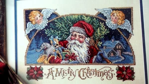 Cross Stitch Pattern Victorian MERRY CHRISTMAS Santa Children Angels Sandy Orton - Picture 1 of 6