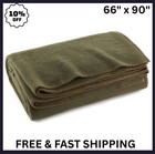 Extra-Large 66" x 90" Olive Drab Wool Blanket - Warmth for Camping & Emergencies