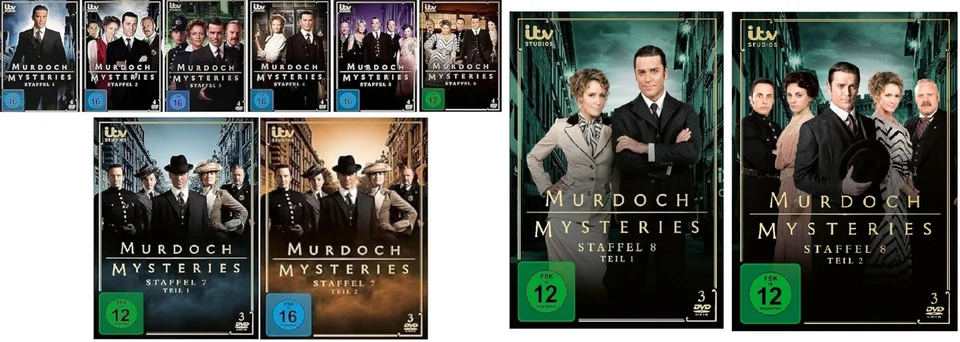 36 DVDs * MURDOCH MYSTERIES - STAFFEL 1+2+3+4+5+6+7.1+7.2+8.1+8.2 IM SET # NEU & - Bild 1 von 1