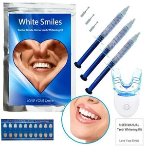 TEETH WHITENING KIT TOOTH WHITENER BLEACH WHITE DENTAL GRADE GEL STRONG KIT - Picture 1 of 24