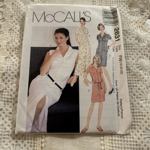 Neu McCall's Muster #2631 Größe FW 18-20-22 Kleid & Gürtel ungeschnitten FF - Bild 1 von 4