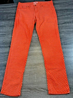 Женские узкие джинсы BONGO оранжевые в горошек размер 9 - Изображение 1 из 4