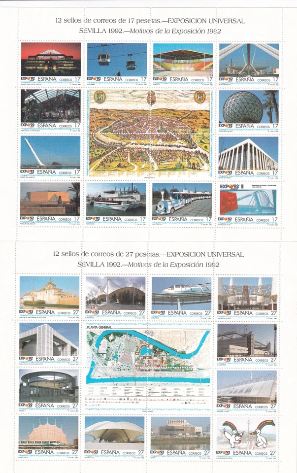 Spain 1992 Edifil Miniature Sheet 42A/42B Expo 92 Sevilla Architecture MNH - Image 1 of 1