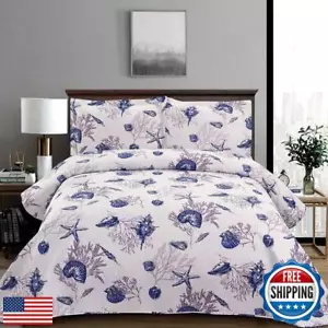 Queen Size Beach Quilt Set - Lightweight Reversible Quilt, Bed Spread, Coverl - Picture 1 of 5