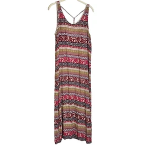 Maxi abito donna Forever 21 taglia media senza maniche multicolore stampa mista - Foto 1 di 6
