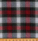 Flannel Plaid Black Red Gray White Cotton Flannel Fabric Print by Yard D278.39