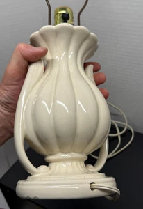 Vintage White Medium Sized Ceramic Lamp Grecian Urn Style 18 in - Picture 1 of 13