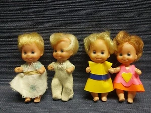 Lot 4 Mattel Sunshine Family Baby Sweets 3" Doll w/ Yellow Pajama Clothes 1973 - Picture 1 of 8