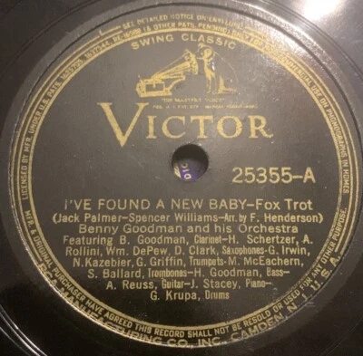 Benny Goodman - I’ve Found A New Baby / Swingtime In The Rockies Victor 25355 VG - Image 1 of 4