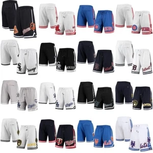 Men's Baseball Clincher Team Logo Shorts Screen Print Graphics - Picture 1 of 32