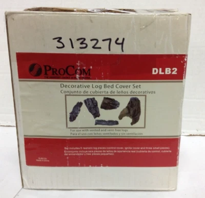 ProCom Decorative Log Bed Cover Set vented vent free gas log Fireplace DLB2 - Image 1 of 3
