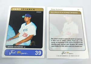 Tarjeta de béisbol Just Minors Justificable Shane Victorino #39 2002 - Imagen 1 de 1