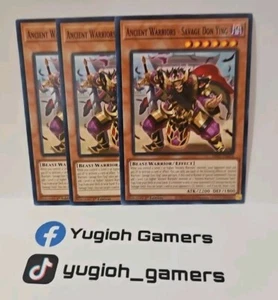 YUGIOH ANCIENT WARRIORS SAVAGE DON YING X3 COMMON DIFO LIGHT PLAYED - Picture 1 of 1