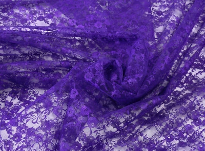 RASCHEL SPITZE Tüllspitze fest Meterware kleine Blüten VIOLETT EUR 5,98/m - Bild 1 von 3